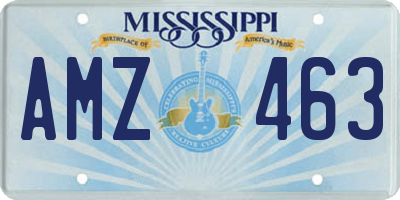 MS license plate AMZ463