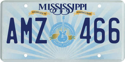 MS license plate AMZ466