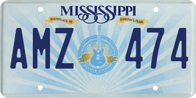 MS license plate AMZ474