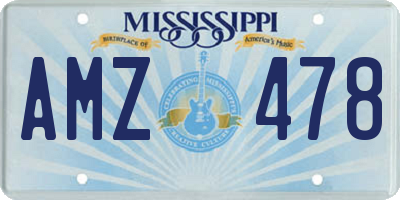 MS license plate AMZ478
