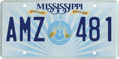 MS license plate AMZ481