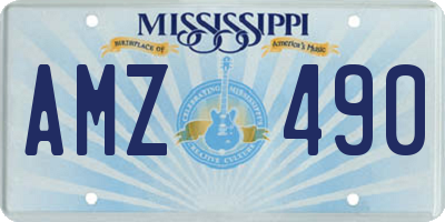 MS license plate AMZ490
