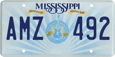 MS license plate AMZ492