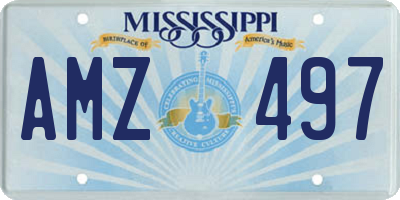 MS license plate AMZ497