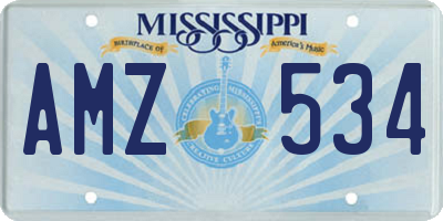 MS license plate AMZ534