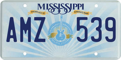 MS license plate AMZ539