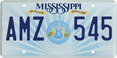MS license plate AMZ545