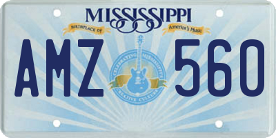 MS license plate AMZ560