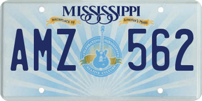 MS license plate AMZ562