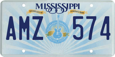 MS license plate AMZ574