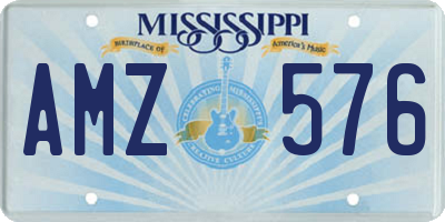 MS license plate AMZ576
