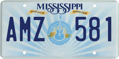 MS license plate AMZ581