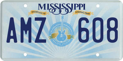 MS license plate AMZ608