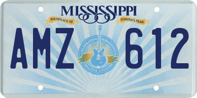 MS license plate AMZ612