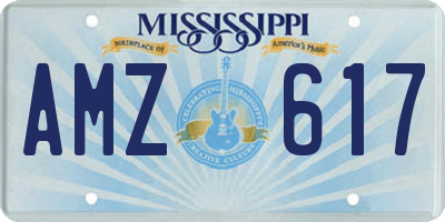 MS license plate AMZ617