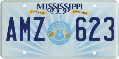 MS license plate AMZ623