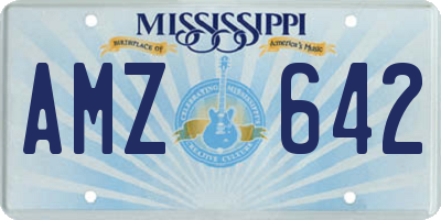 MS license plate AMZ642