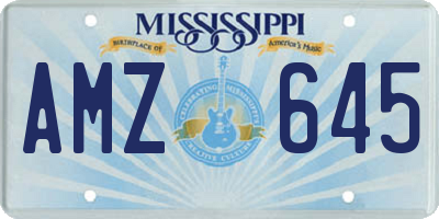 MS license plate AMZ645