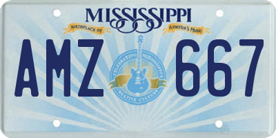 MS license plate AMZ667