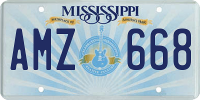 MS license plate AMZ668