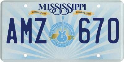 MS license plate AMZ670