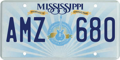 MS license plate AMZ680