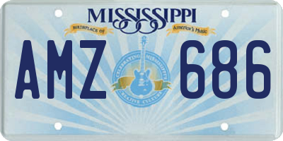MS license plate AMZ686