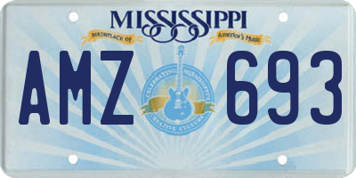MS license plate AMZ693