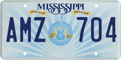 MS license plate AMZ704