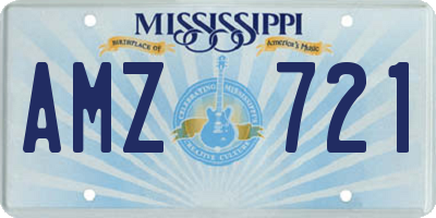 MS license plate AMZ721