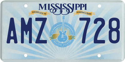 MS license plate AMZ728