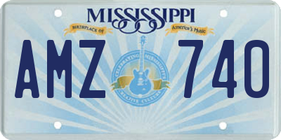 MS license plate AMZ740