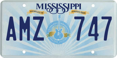MS license plate AMZ747