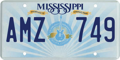 MS license plate AMZ749