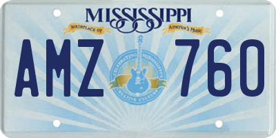 MS license plate AMZ760