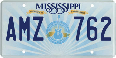 MS license plate AMZ762