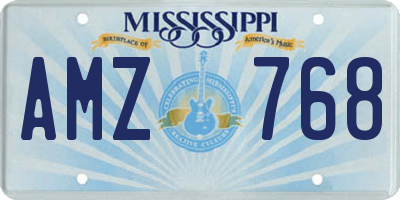 MS license plate AMZ768