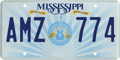 MS license plate AMZ774