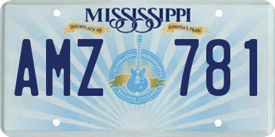 MS license plate AMZ781