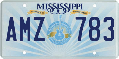 MS license plate AMZ783