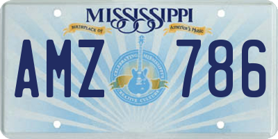 MS license plate AMZ786
