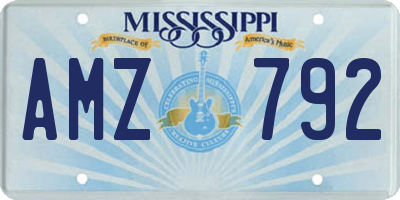 MS license plate AMZ792