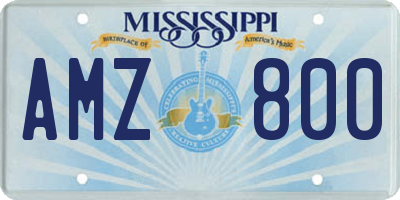 MS license plate AMZ800