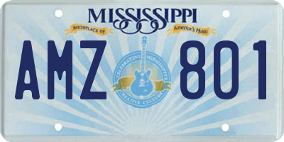 MS license plate AMZ801