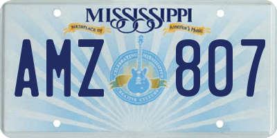 MS license plate AMZ807