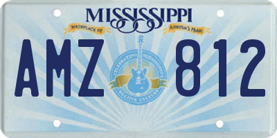 MS license plate AMZ812