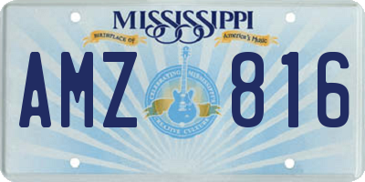 MS license plate AMZ816