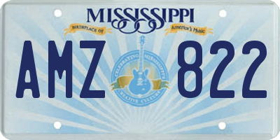 MS license plate AMZ822