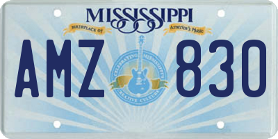 MS license plate AMZ830