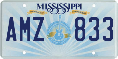 MS license plate AMZ833